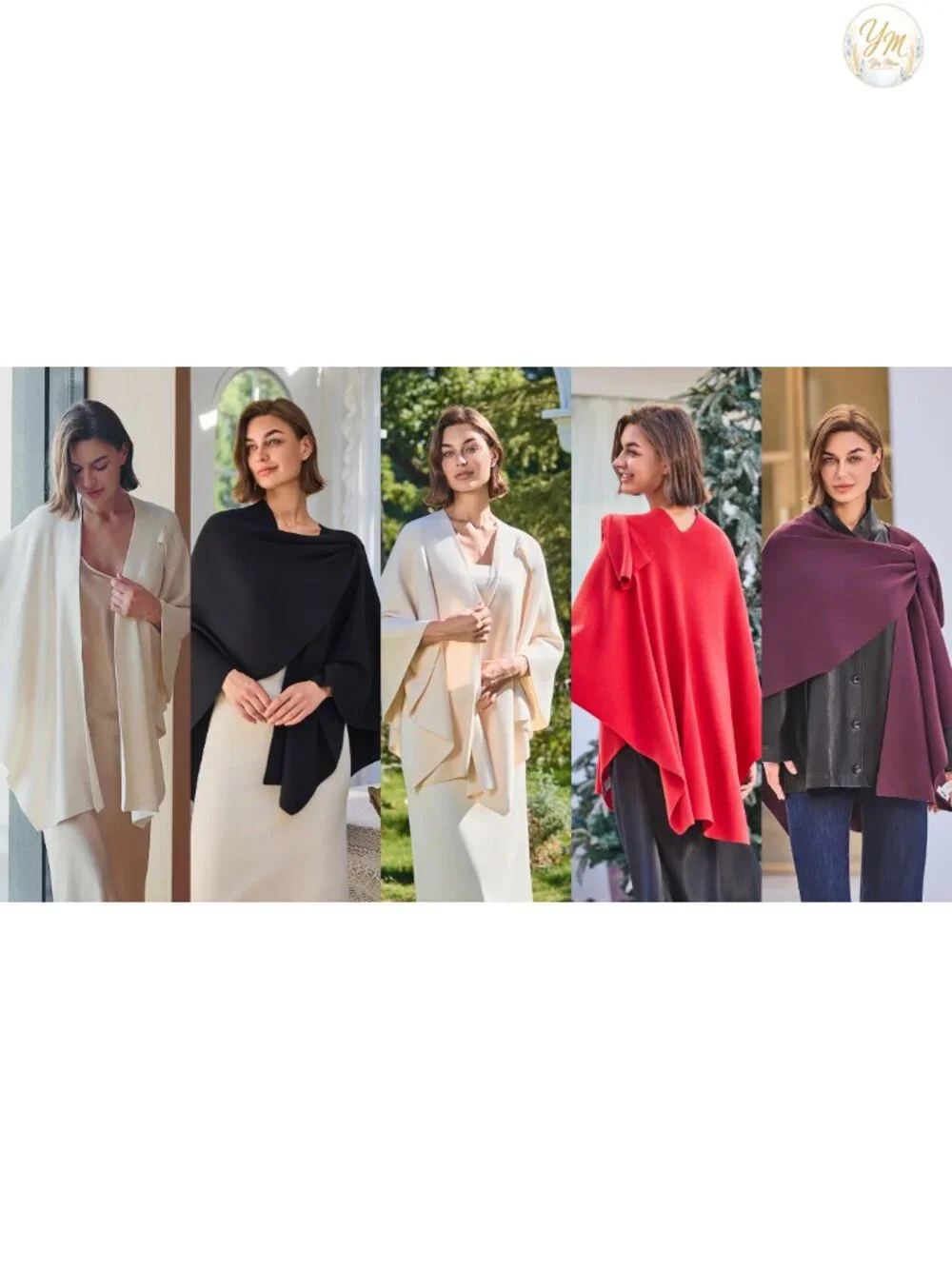 Elegant Women's Cross Front Poncho Shawl Wrap, Soft Viscose Knit, Lightweight